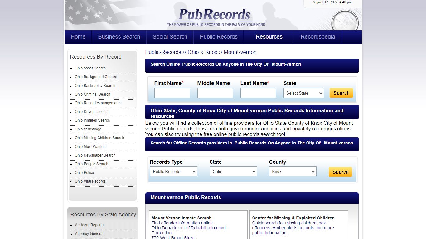 Mount vernon, Knox County, Ohio Public Records